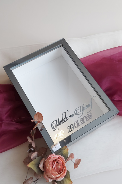 Verda Çerçeve نموذج جديد 25x35 سم مدخن مغطى بإضاءة LED بتصميم وردة عميقة!إطار...