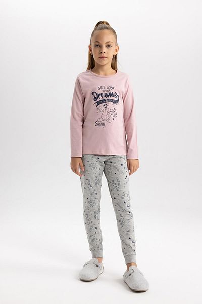 DeFacto Set de pijamale cu mâneci lungi cu model pentru fete