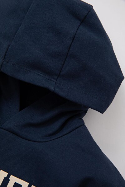 DeFacto Baby Boy Printed Hooded Thin Sweatshirt Sweatpants 2-Piece Set