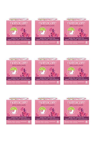Natracare Organic and Natural Winged Ultra Extra Pad Regular Set of 9 - 108 Pads
