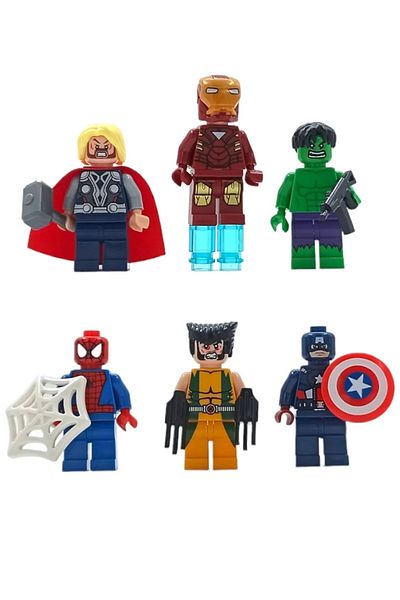 Ünsal store Avangers 6-Piece Figures and Accessories Play Set Compatible with Lego