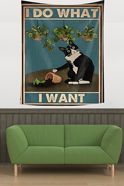 Pelangi مضحك القط تحت عنوان قماش مقاوم للبقع الجدار القماش Tapestry