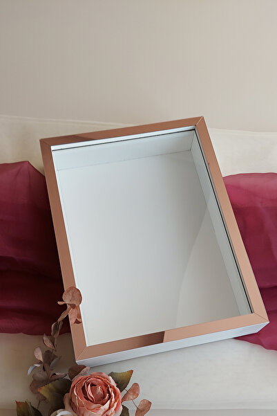 Verda Çerçeve 30x40 Cm Deep White-rose Memory Frame for Special Day Flowers!Rose Frame Box!