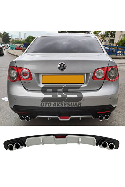 Furens Volkswagen Jetta mk5 Difüzör Arka Tampon Eki 4 Egzoz Çıkışlı Gri