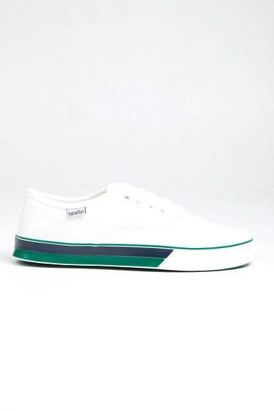 Benetton ®| BN-30956- 3570 White Green - Women's Sports Shoes
