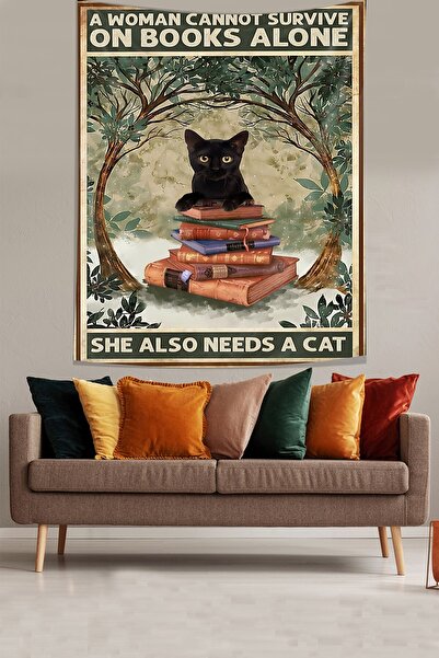 Pelangi غطاء حائط من القماش المقاوم للبقع للكتب في الغابة والقطط السوداء