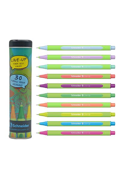 SCHNEIDER Line-Up 0.4mm Pastel Ballpoint Pen Metal Tube Set of 10 SCT951