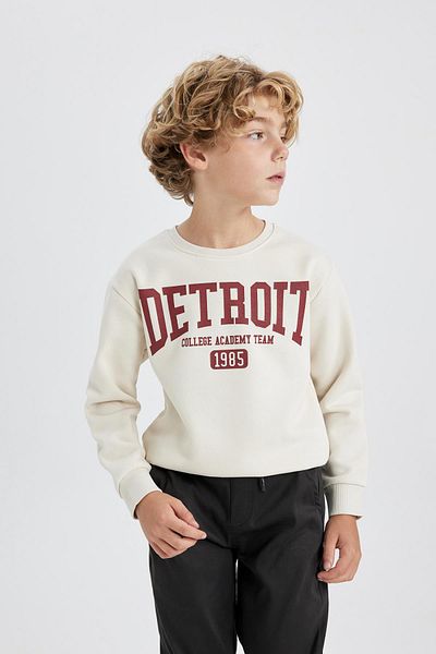 DeFacto Boy's Regular Fit Crew Neck Sweatshirt