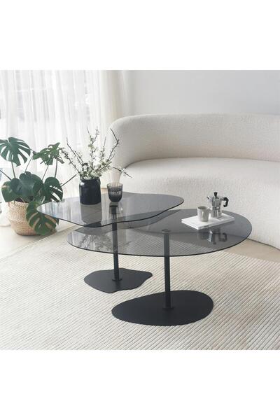 NEOstill - Dior & Porto Sehpa Seti / Füme & Siyah