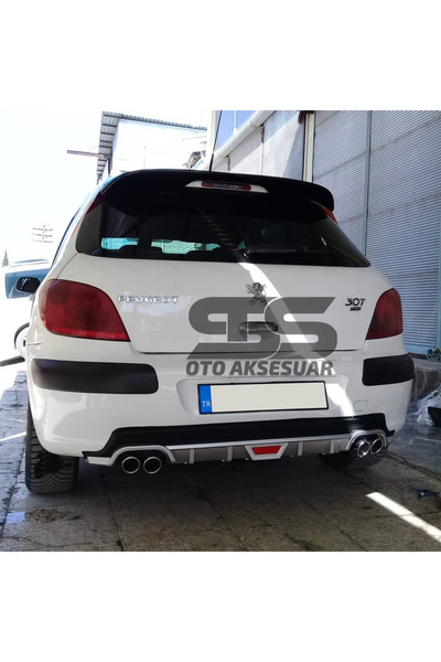 Furens Peugeot 307 Difüzör Arka Tampon Eki 4 Egzoz Çıkışlı Gri Tip