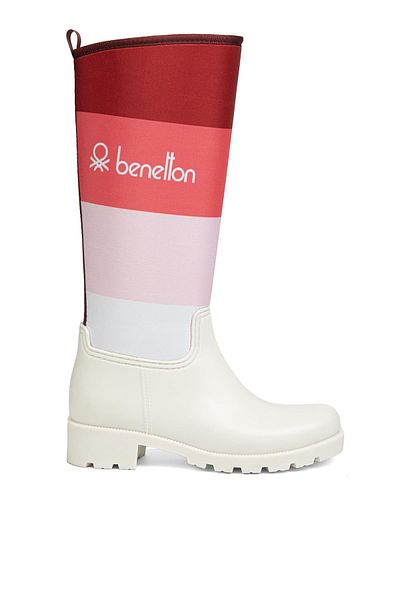 Benetton ® |   BN-50010 - 34124 Λευκό Ροζ - Γυναικείες Μπότες