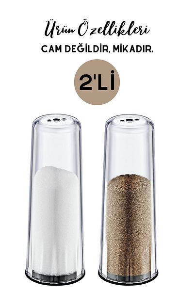 GRİMOR Life 2-Piece Mica Salt Shaker Pepper Shaker Spice Presentation Set - NOT GLASS