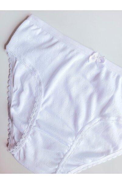 ÇebiKids Girl's 100% Cotton White Jacquard Slip/Panties 3-Piece