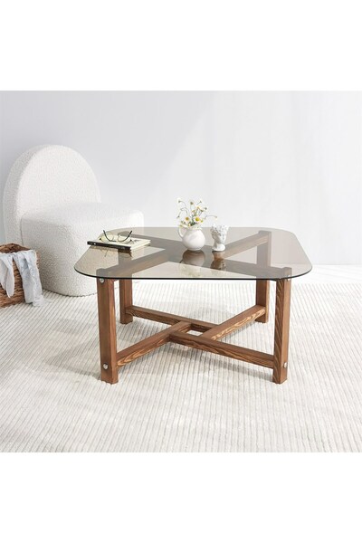 NEOstill - Zen Sehpa / Ahşap Ve Temperli Cam