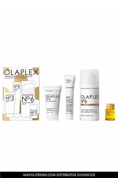 Olaplex Smooth Your Style Hair Kit - Saç Pürüzsüzleştirici & Onarıcı & Bağ Güçlendirici Üçlü Saç Bakım Seti