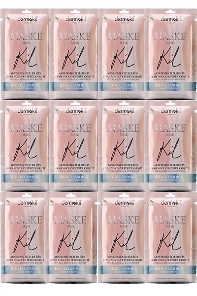 Dermokil DERMOKIL ACNEGENIC SKIN ICIN BLACK SPOT AND PURPOSE CARDIGANTS MASK 15 ML x 12 pcs