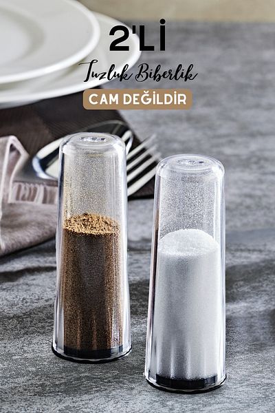 GRİMOR Life 2-Piece Mica Salt Shaker Pepper Shaker Spice Presentation Set - NOT GLASS
