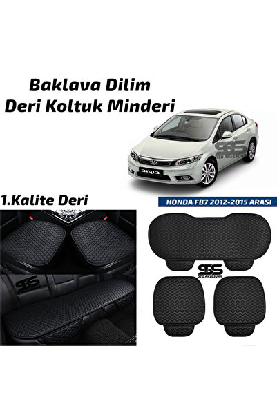 Furens HONDA FB7 2012-2015 Arası Siyah Deri Oto Koltuk Minderi
