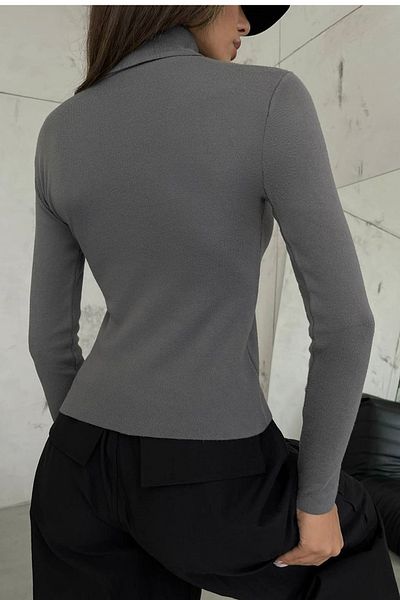 lovebox Women's Gray Turtleneck Knitwear Blouse 23W16022