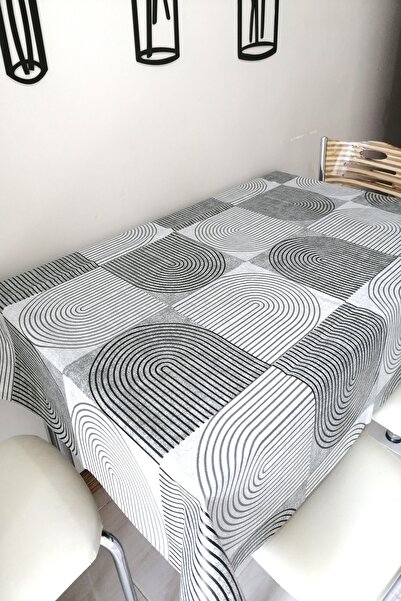 ELEGANCEV مفرش طاولة من القماش الزيتي مبطن - مربع مستطيل الشكل