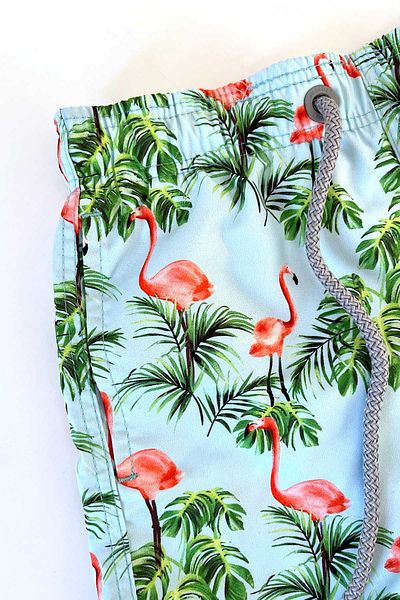 AYYILDIZ 106 Green Patterned Boys' Sea Shorts