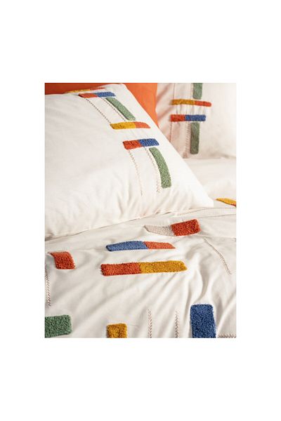 ŞENER HOME Комплект двоен плик за завивка Cottonbox Puff с бродерия, цвят Katy-cinnamon