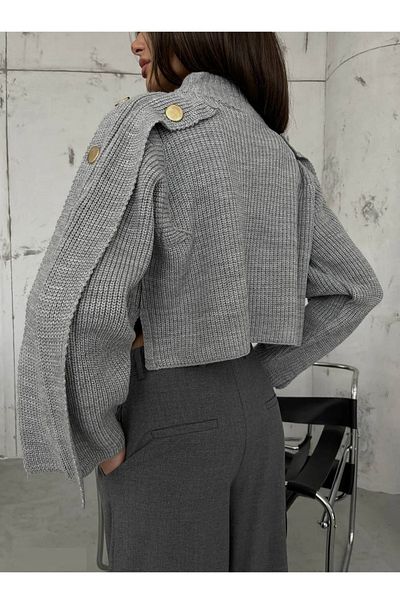 lovebox New Season Oversize Women's Sweater - Button Detail, BLCKF23W16028