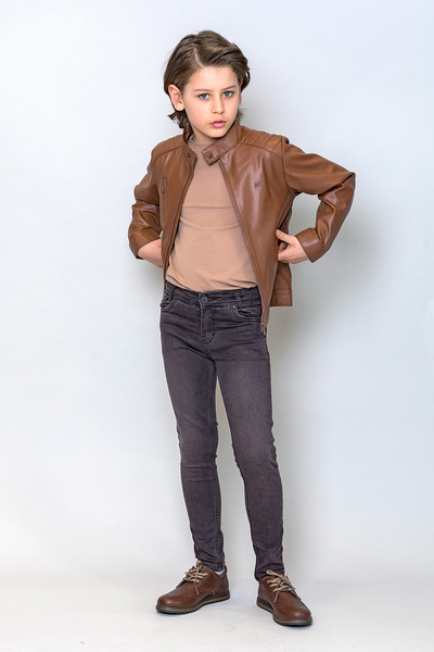 incity Kids Boy's Judge Collar Faux Leather Coat