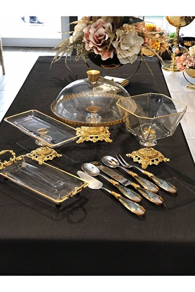 Santara AVANGARDE GOLD CASTED FOOT 4 PRESENTATIONS AND SPECIAL DESIGN GORGEOUS PRESENTATION SET CONSISTE OF 5-PIECE SERVICE SET