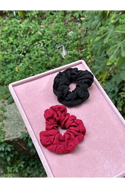 incix accessories Kadın Kalın Bürümcük Kumaş Lastik Toka Seti