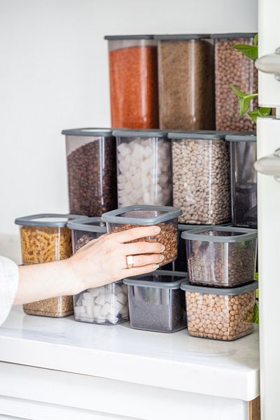simplicity Set of 12 Tidy Square Food Storage Container Silicone Lid