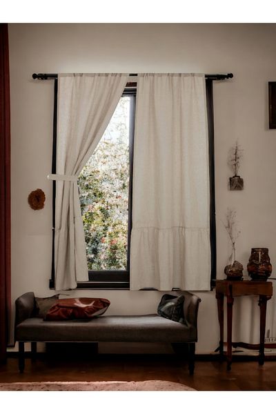 Perdeplus Fusta de in Volane Design Fundal Perdele Scurt Fagure Lungime deasupra