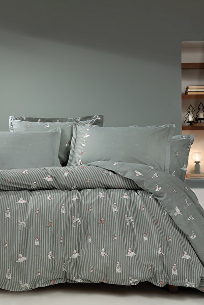 Yataş Samba Çift Kişilik %100 Pamuk Ranforce Nevresim Takımı - Adaçayı