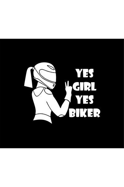 Birim Matbaa YES GIRL YES Biker Motor Sticker - 15x12 cm