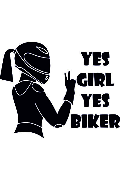 Birim Matbaa YES GIRL YES Biker Motor Sticker - 15x12 cm