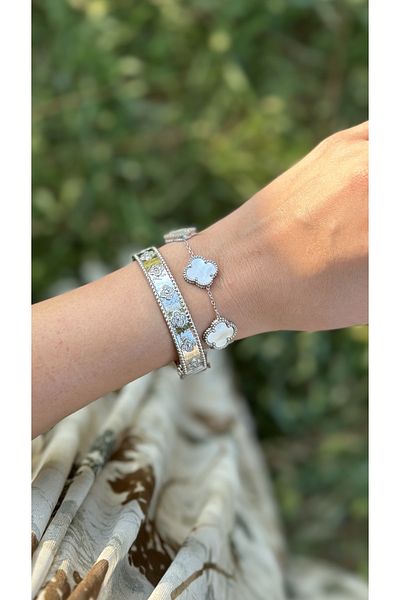 Opia JEWELRY - سوار VCA من الفولاذ ذو الجزء العلوي