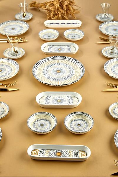 Akkoyunlu home Rose 21 Piece Breakfast Set for 6 Persons Luxury Breakfast Presentation Set Rose 21 PIECE SET