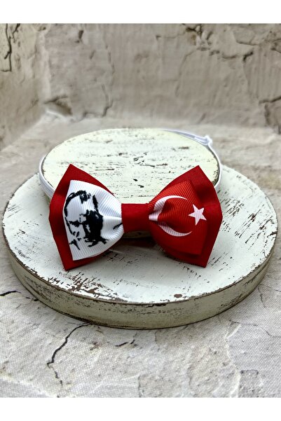 GK Erkek çocuk beyaz-kırmızı Atatürkl lü -Bayraklı papyon