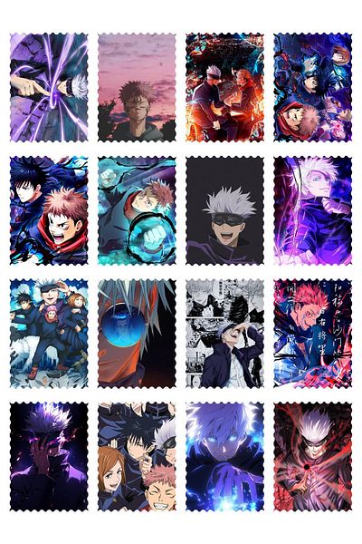 Anime Marketi مجموعة ملصقات طوابع الرسوم المتحركة Jujutsu Kaisen - جدول الأعمال - الكمبيوتر المحمول - مجموعة ملصقات الهاتف