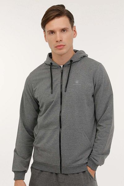 lumberjack M-SN72 BASIC FZ HOD 3FX SWEAT - ΓΚΡΙ - L - ST06868-ΓΚΡΙ-L