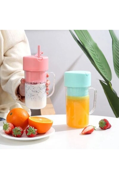 STFAST Taşınabilir Pipetli Bardak Blender 420 Ml, Smoothie Milkshake Meyve Suyu Mama Karıştırıcı Mikser