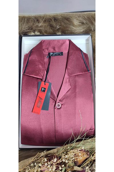 JESTİNA DAMAT DOWERY FLAT SATIN PAJAMAS SET