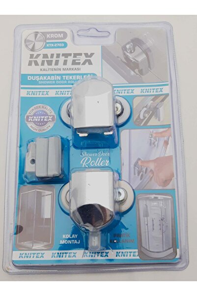 Knitex ikili duşakabin tekerleği seti Krom renk