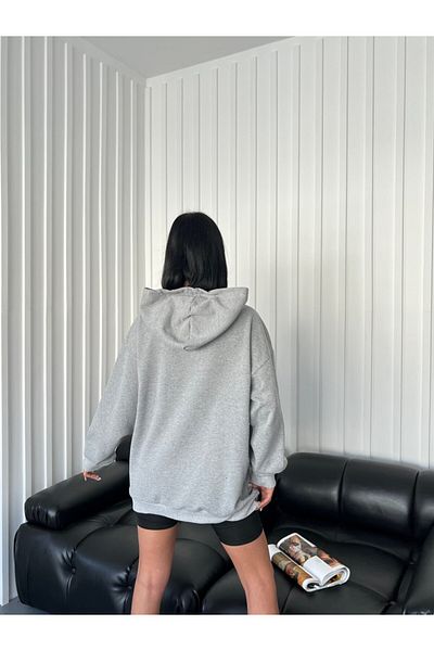 Gofeel Atelier Grey Oversize Φούτερ με κουκούλα Outdoor Streetwear Y2K GOFEEL