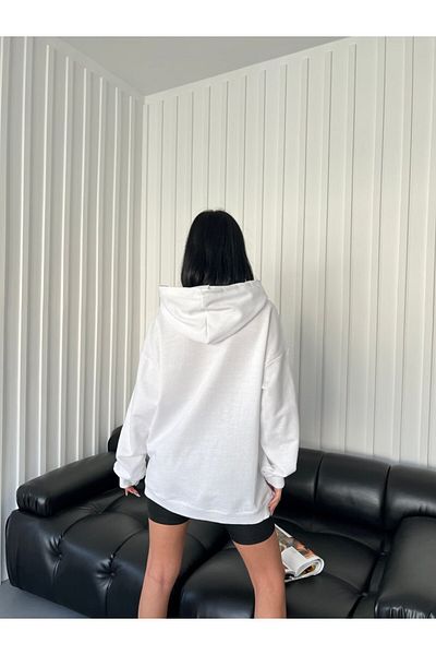 Gofeel Atelier Λευκό Oversize Φούτερ με κουκούλα Outdoor Streetwear Y2K GOFEEL