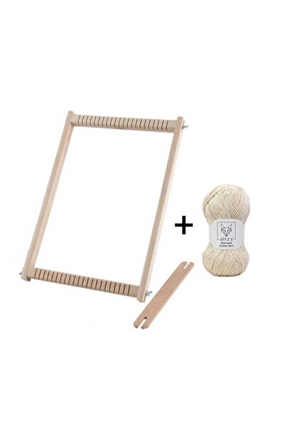 Şirin Kasnak Дерев'яний ткацький верстат з 32 каналами + верстатна нитка