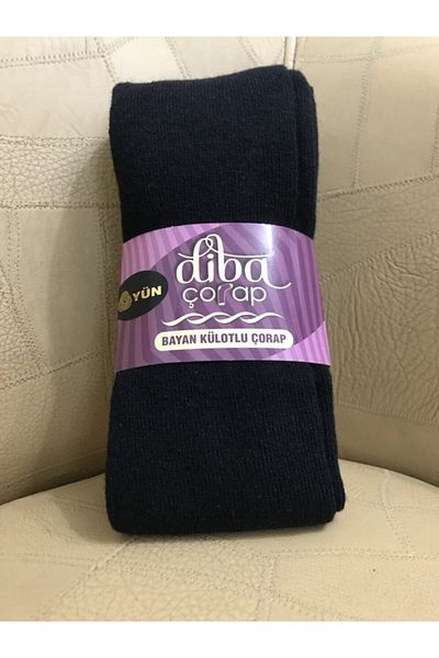 Diba Women's Black Wool Pantyhose 253 Quality Pure Wool