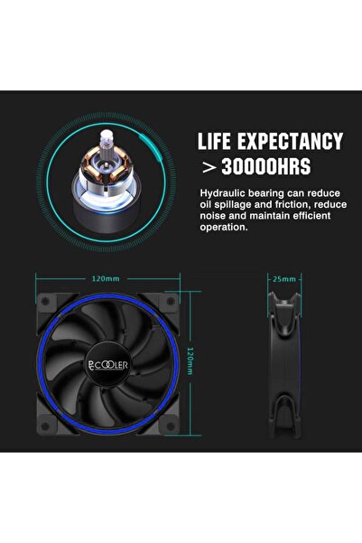 Duen PC Cooler CR1212MS-LB07 120mm Bilgisayar Kasa Fanı 0.2A