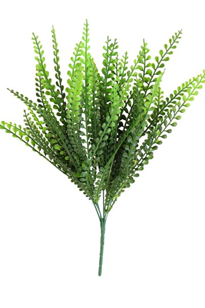 BESALİ Yapay Bitki Kabarık Susam Bitkisi Demeti 7 Dal Garnitür Aranjman Dikey Bahçe 40 Cm B Yeşil