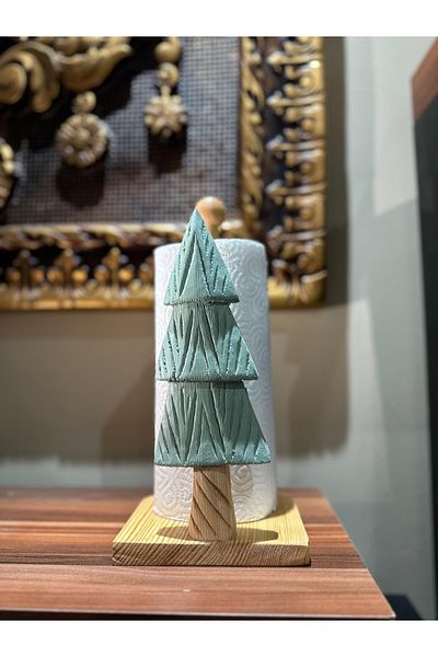 EKBAĞ Wooden Carved Paper Towel Holder Napkin Holder